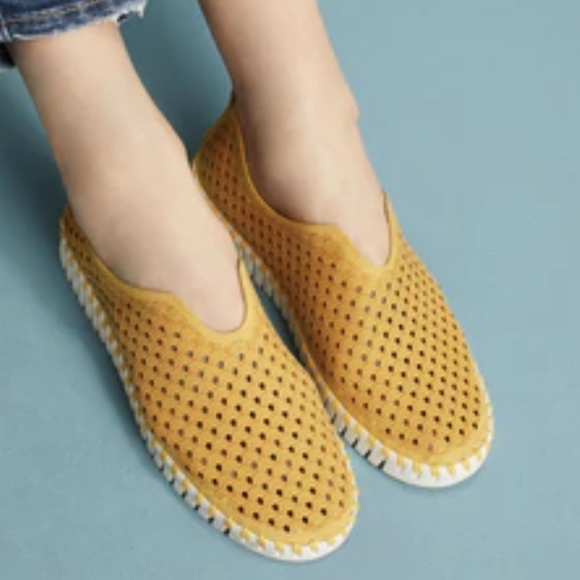 Ilse Jacobsen Shoes - Ilse Jacobsen Tulip Shoes Butter Yellow Perforated Slip-Ons Size 8.5 US, 39 EU